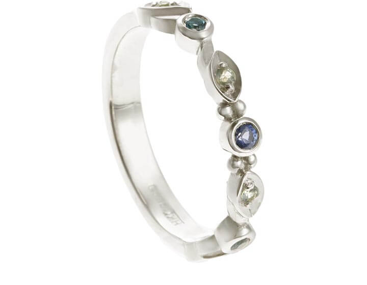 Charlotte's Naturel Inspired 9ct White Gold, Topaz and Sapphire Eternity Ring