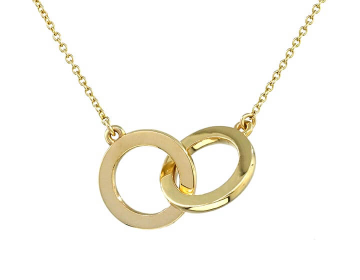 9ct Yellow Gold Double Linked Circle Pendant