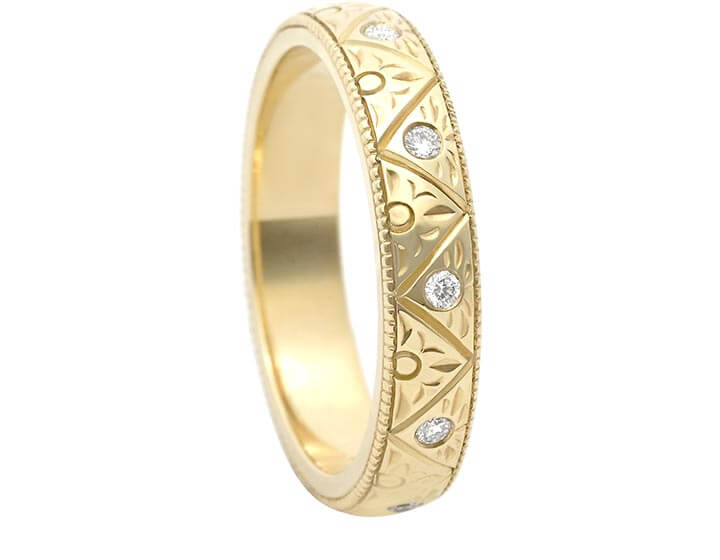 Casa Batllo Barcelona Inspired Fairtrade Yellow Gold and Diamond Ring