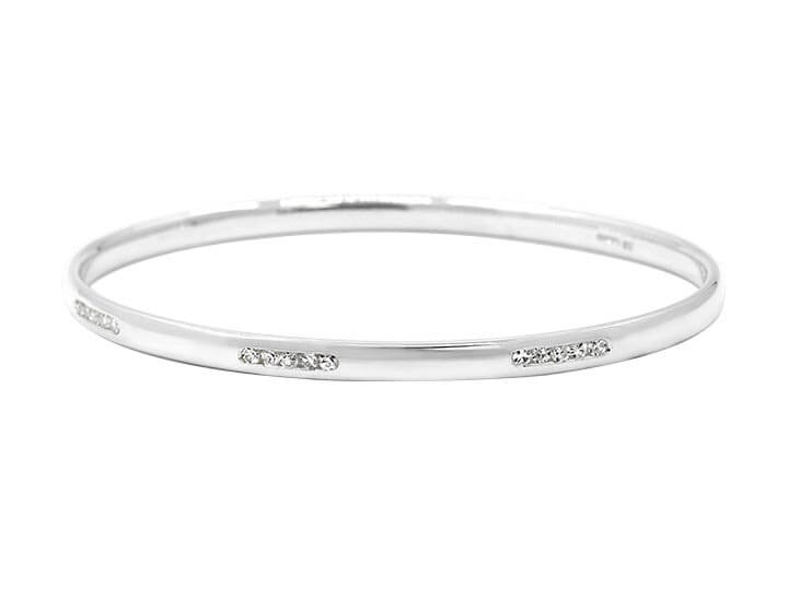 Barbara's Sterling Silver and Diamond Bangle