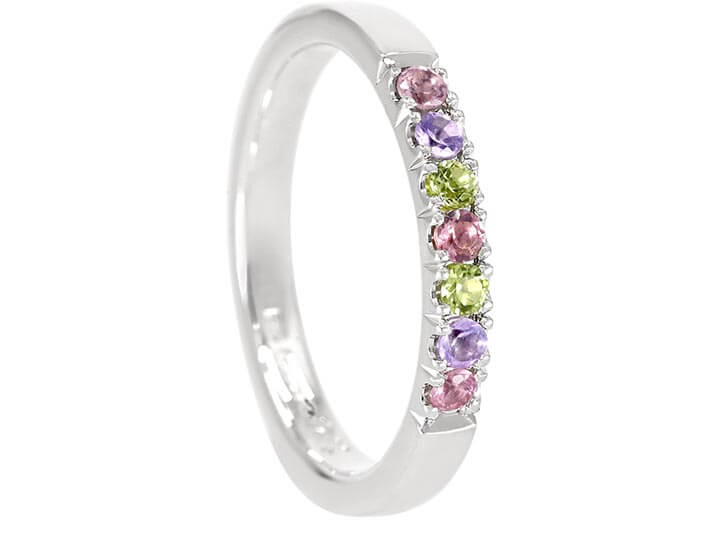 Claire's 9ct White Gold Mixed Gemstone Eternity Ring