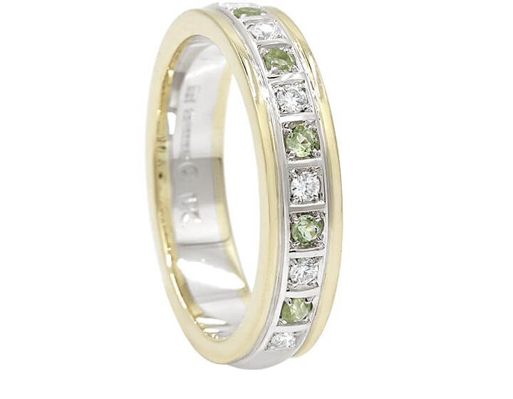 Diamonds and Peridot for Lisa's Eternity Ring