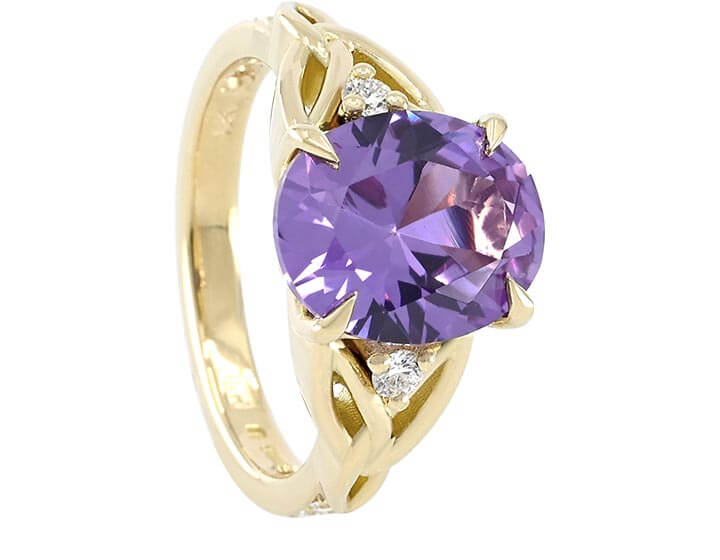 Lucy's Celtic Inspired Engagement Ring with Alexandrite
