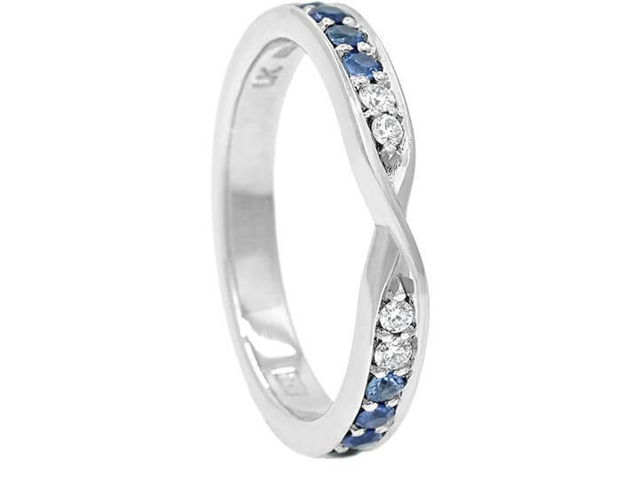 Debbie's Sapphire to Diamond Twist Eternity Ring