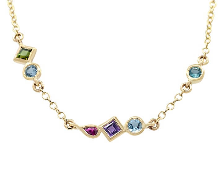 J's Family Birthstone Necklace