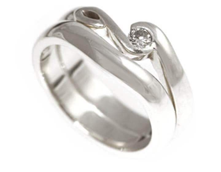 Clare's shaped 9ct white gold wedding ring