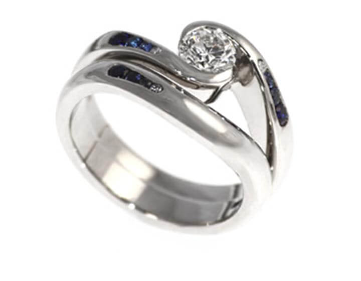 Bridget's beautiful sapphire and diamond wedding ring