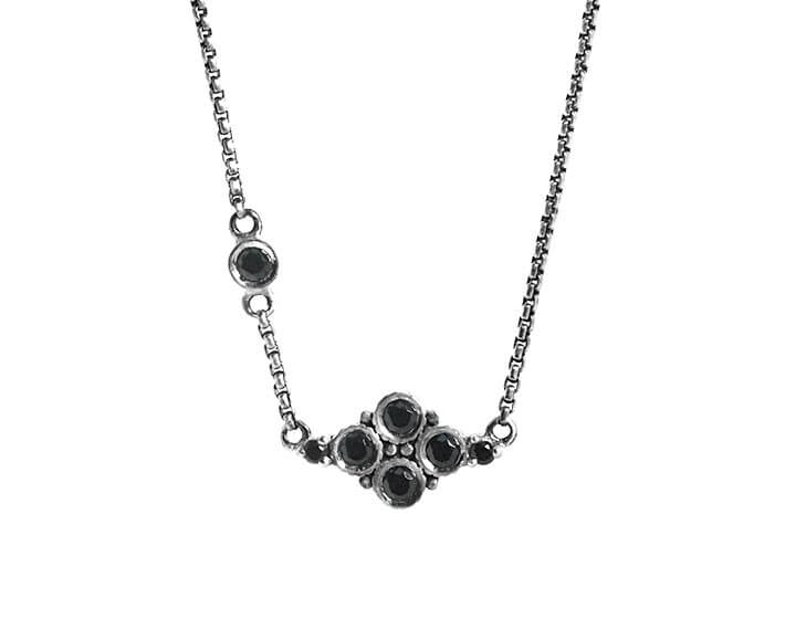 Nicola's Oxidised Sterling Silver and Black Spinel Necklace