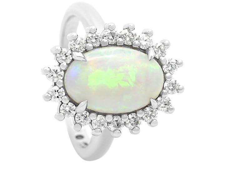 Lynne's Opal and Diamond Halo Dress Ring