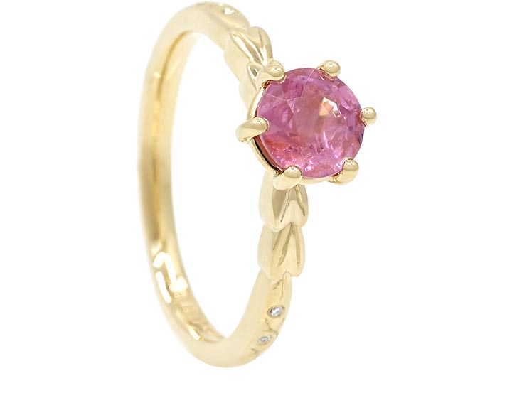 Pink Spinel Floral Inspired Engagement Ring