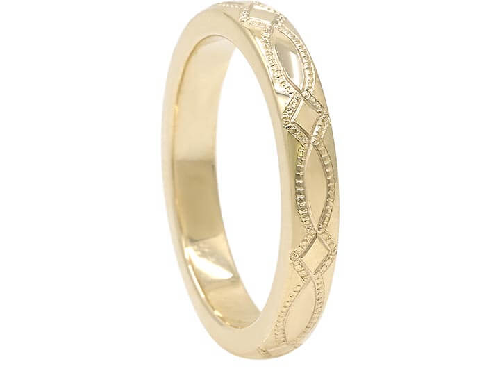 Fairtrade 9ct Yellow Gold Celtic Beaded Wedding Ring