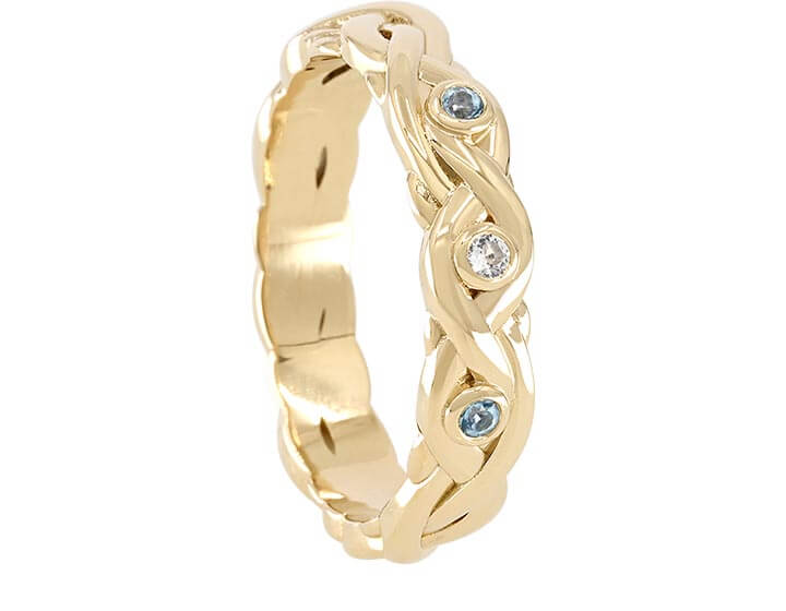 Family Gold and Topaz in Sam's Woven Dress Ring