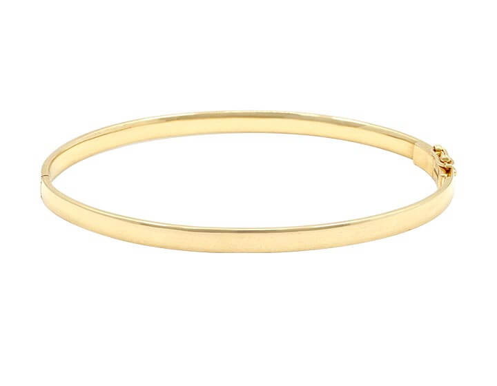 A Bespoke 9ct Yellow Gold Hinged Bangle