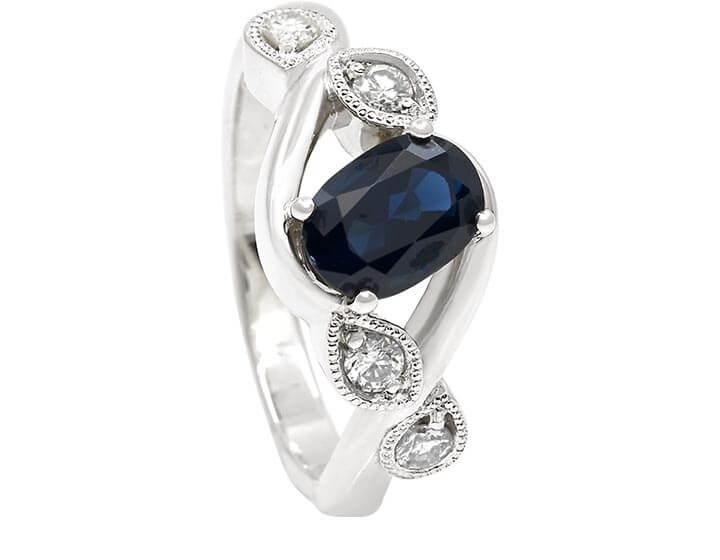 Madeline's Blue Sapphire and Diamond Ring Redesign