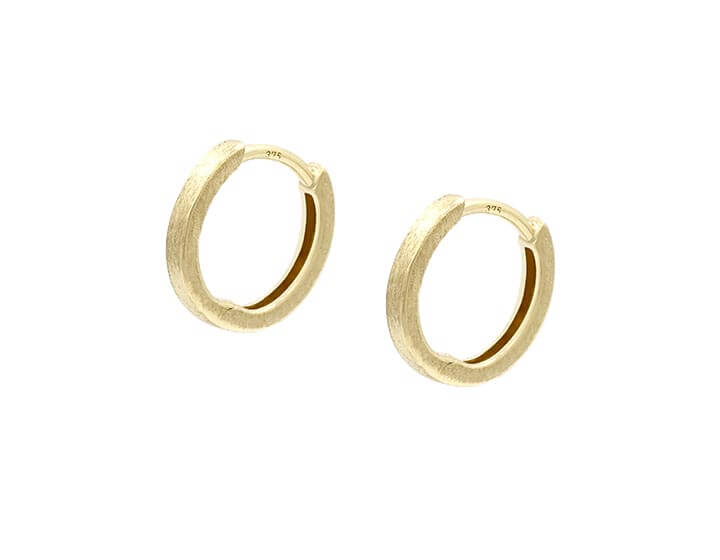 11mm 9ct Yellow Gold Huggie Earrings with a Satin Finish