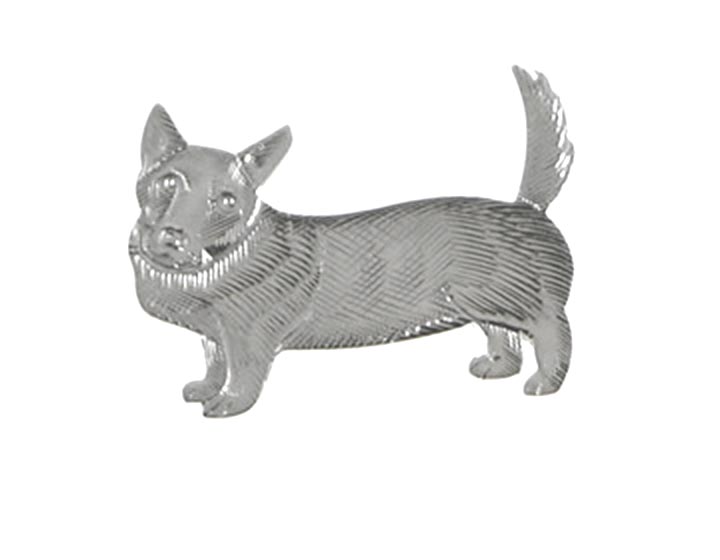 Sterling silver Lancashire Heeler dog inspired brooch.