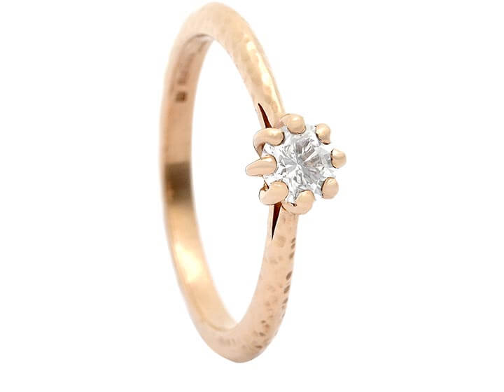 Seed Pod Inspired Solitaire in Fairtrade Rose Gold