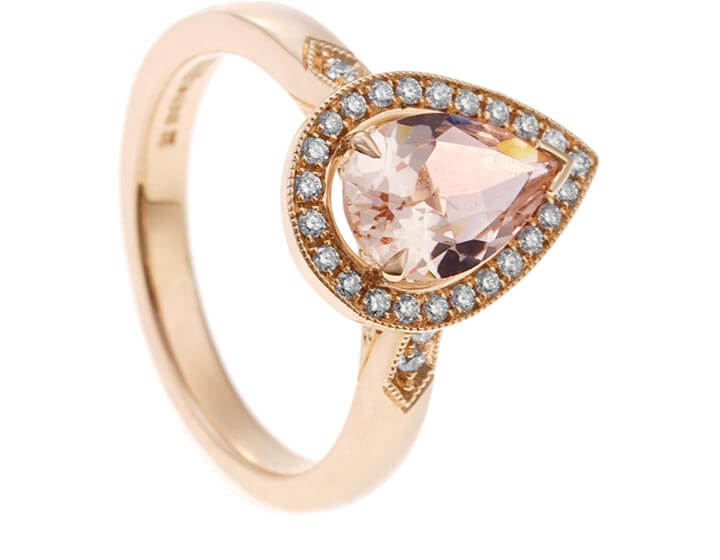 Hannah's 9ct Rose Gold Morganite and Diamond Engagement Ring