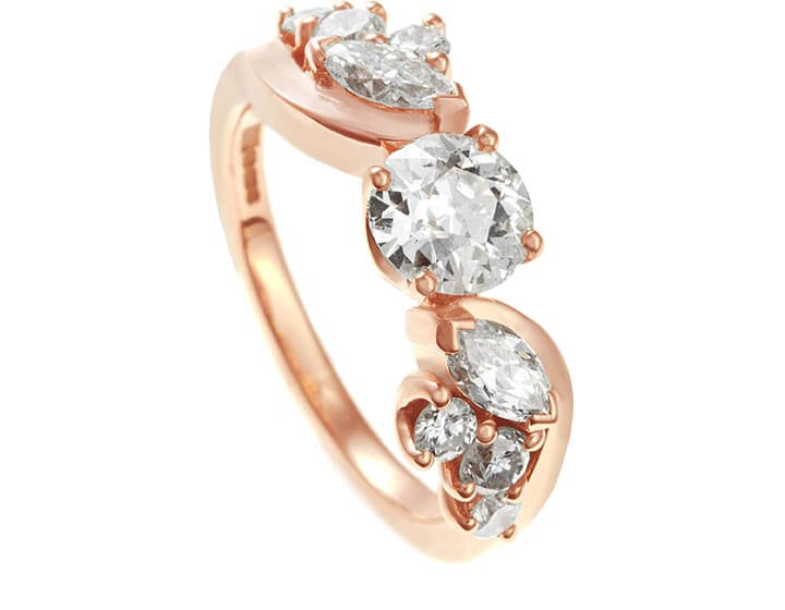 Dylan's 9ct Rose Gold and Scattered Diamond Engagement Ring