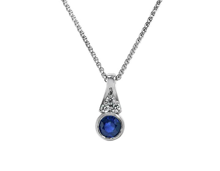 Teresa's Platinum, Sapphire and Diamond Pendant