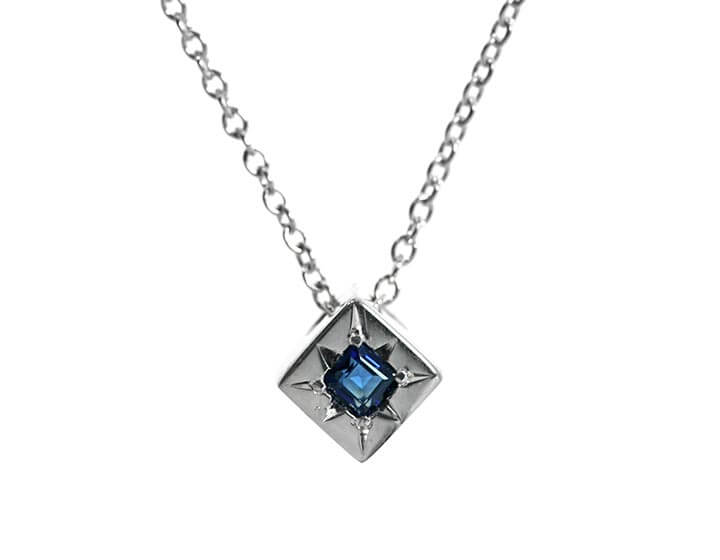 Contemporary Sterling Silver and Sapphire Polaris Star Pendant