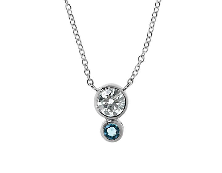 Millie's Platinum, Diamond And Aquamarine 18th Birthday Pendant