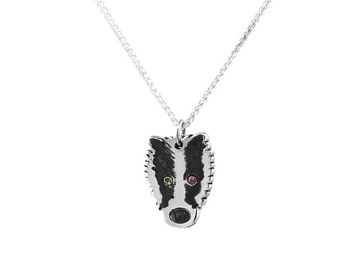 Mad's Sterling Silver Birthstone Badger Pendant