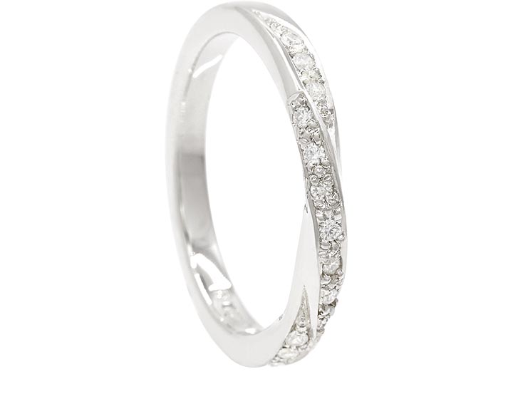 Fairtrade 9ct White Gold and Diamond Mobius Twist Eternity Ring