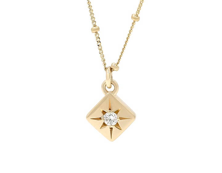 Polaris Star Inspired 9ct Yellow Gold and Diamond Pendant