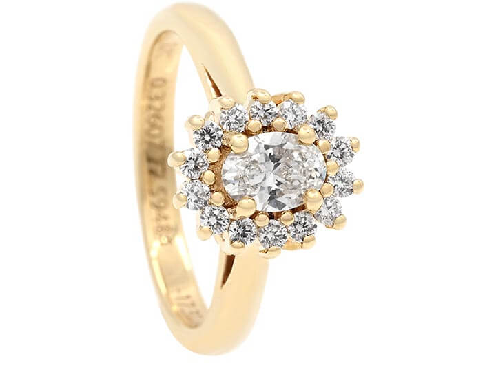 Yellow Gold Diamond Halo Style for Natalie