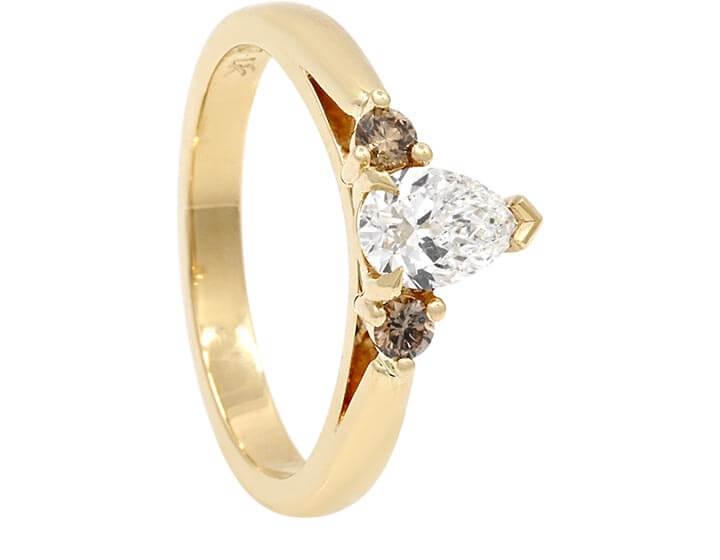 Classic and Cognac Diamond Engagement Ring