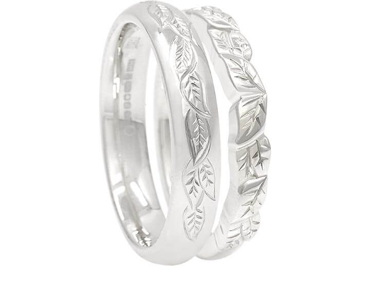 Katy and Ben's Leaf Detail Wedding Rings