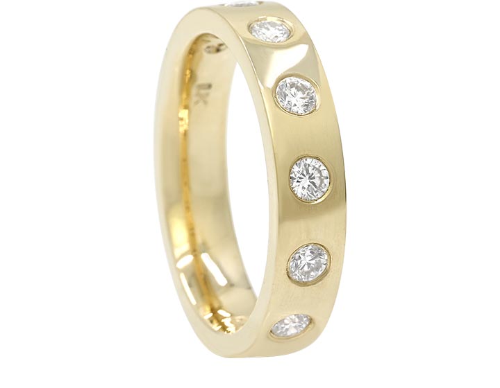 Fairtrade 9ct Yellow Gold and Diamond Eternity Ring