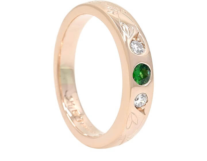 Elvish Engraved Engagement Ring for Sammy