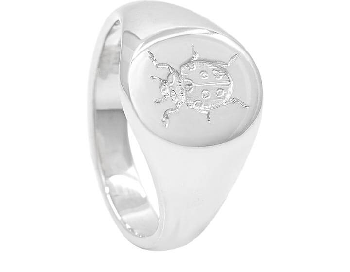 Ladybird Engraved Signet Ring