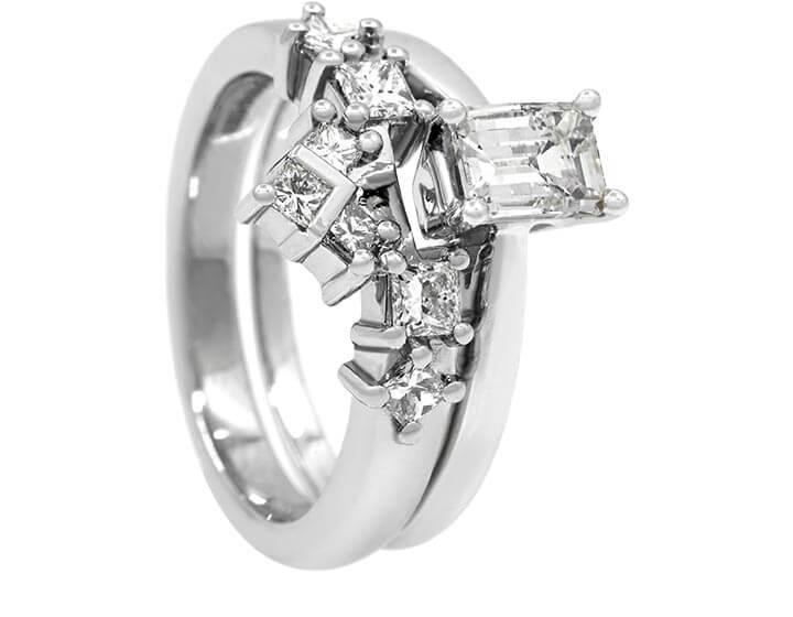 A Platinum Scatter Princess Cut Eternity Ring