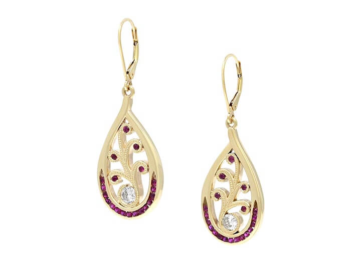 Rubies and Diamonds Earrings Redesign