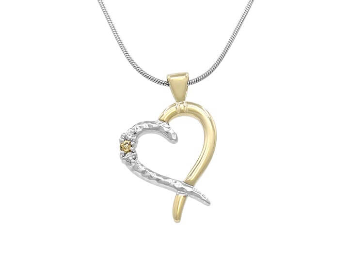 Mixed Metal Heart Pendant for Mary