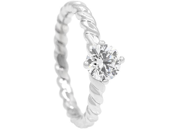 Danielle's Twisting Solitaire Engagement Ring