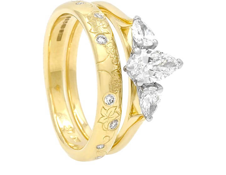 Angela's English Rose and Bombax Ceiba Ring