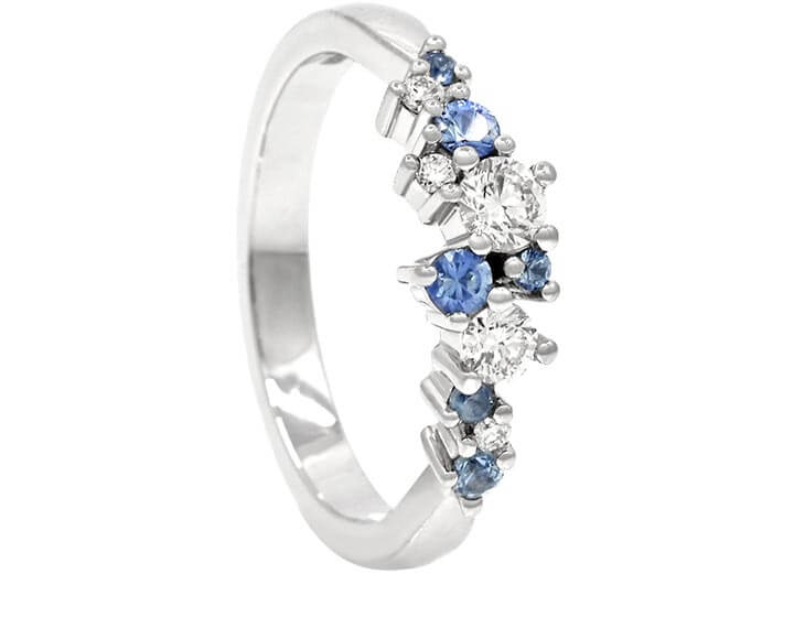 Diamond and Sapphire Scatter for Catherine