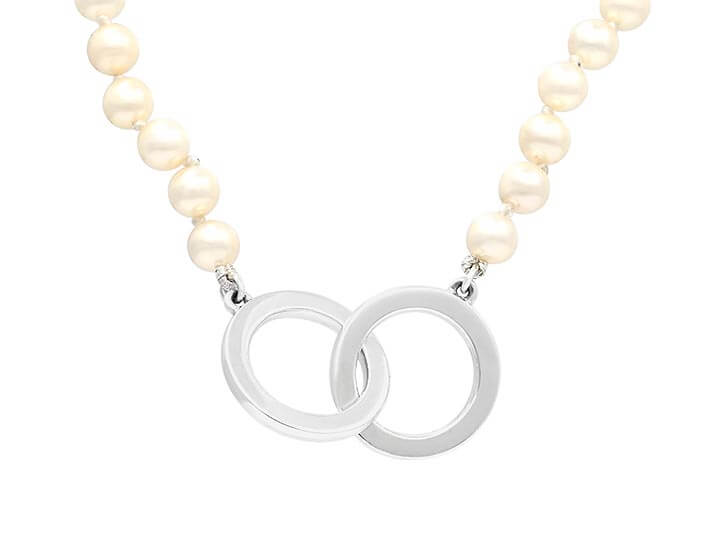 Double Link and Pearl Necklace for Michelle