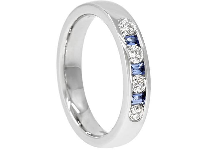Art Deco Inspired Sapphire and Diamond Eternity Ring