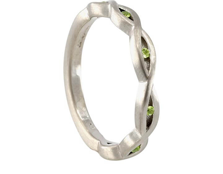 Peridot Twist Wedding Ring for Mac