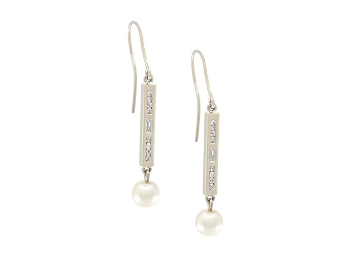 Laura's Diamond and Pearl Drop Earrings