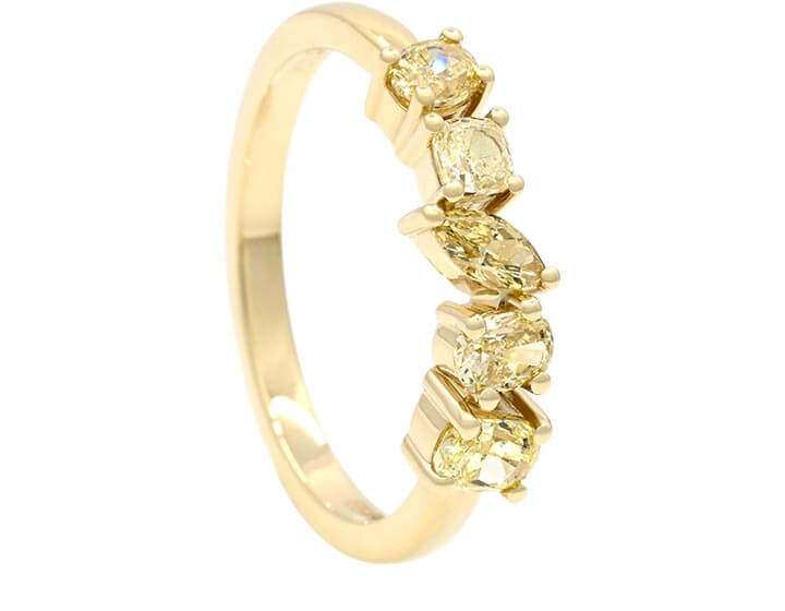 Yellow Diamond Mixed Cut Eternity Ring for Shirley