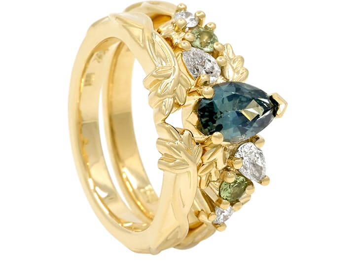 Bespoke Nature Inspired Engagement and Wedding Set