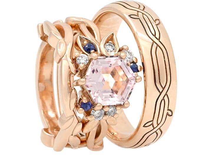 Casey and Peter's 9ct Rose Gold Wedding Rings
