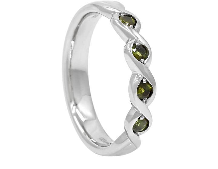 Bridget's Platinum Eternity Ring with Green Tourmalines