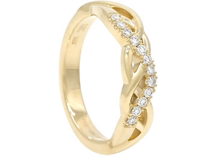 Woven Diamond and Fairtrade Gold Eternity Ring